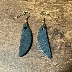 Chic Teal and Gold Hook Earrings